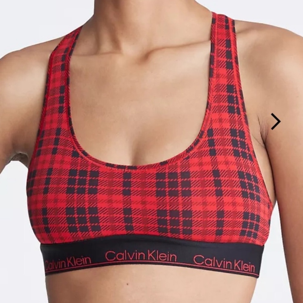 Calvin Klein Unlined Plaid Bralette